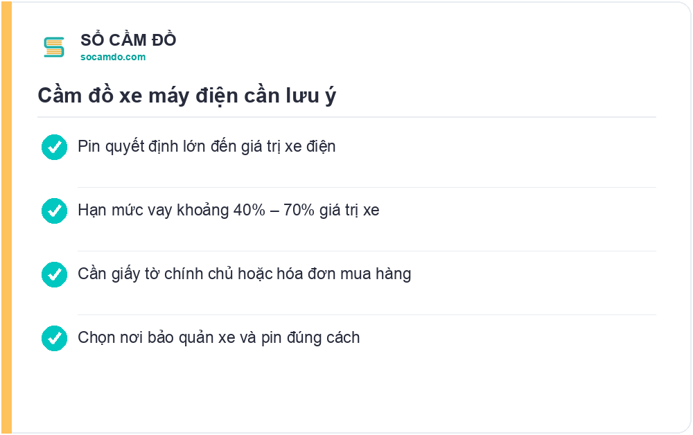 Cầm đồ xe máy điện cần lưu ý - Sổ Cầm Đồ