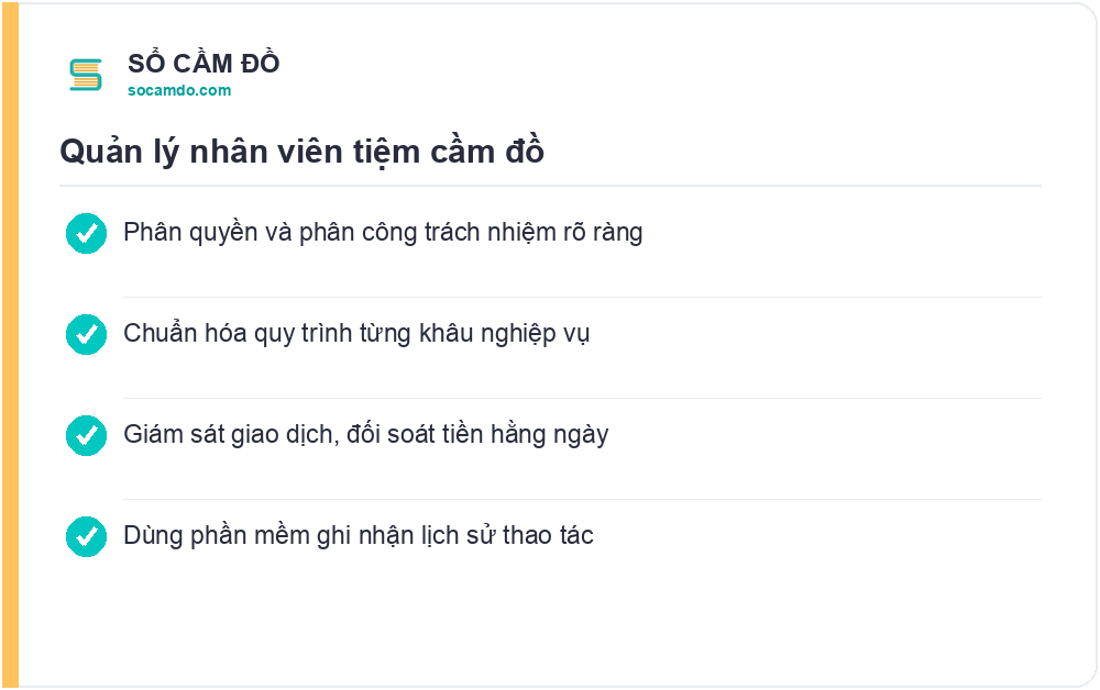 Quản lý nhân viên tiệm cầm đồ - Sổ Cầm Đồ