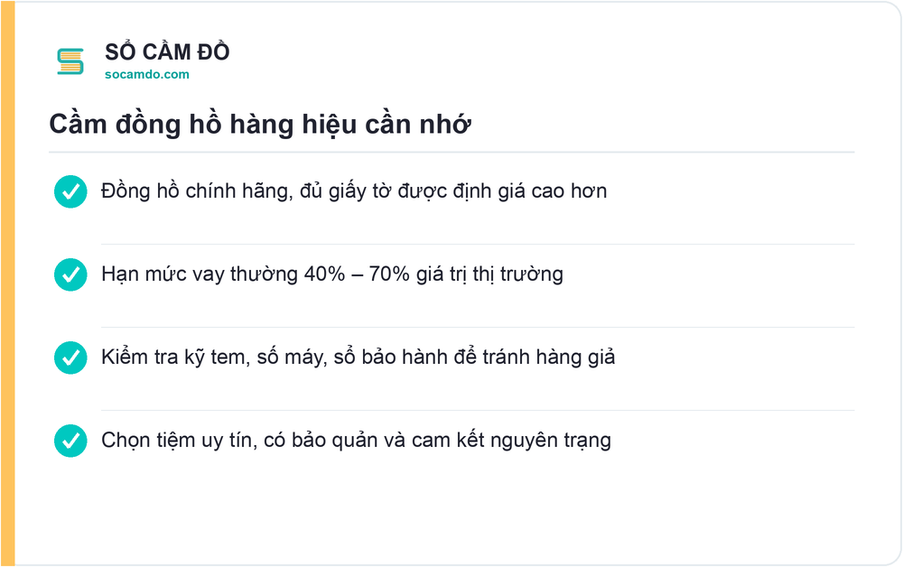 Cầm đồng hồ hàng hiệu cần nhớ - Sổ Cầm Đồ