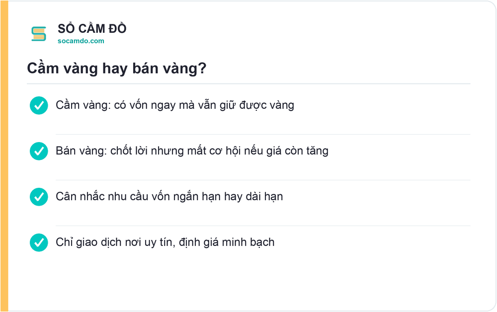 Cầm vàng hay bán vàng? - Sổ Cầm Đồ