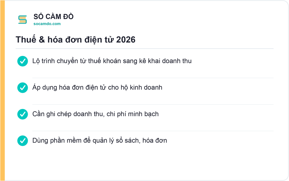 Thuế & hóa đơn điện tử 2026 - Sổ Cầm Đồ