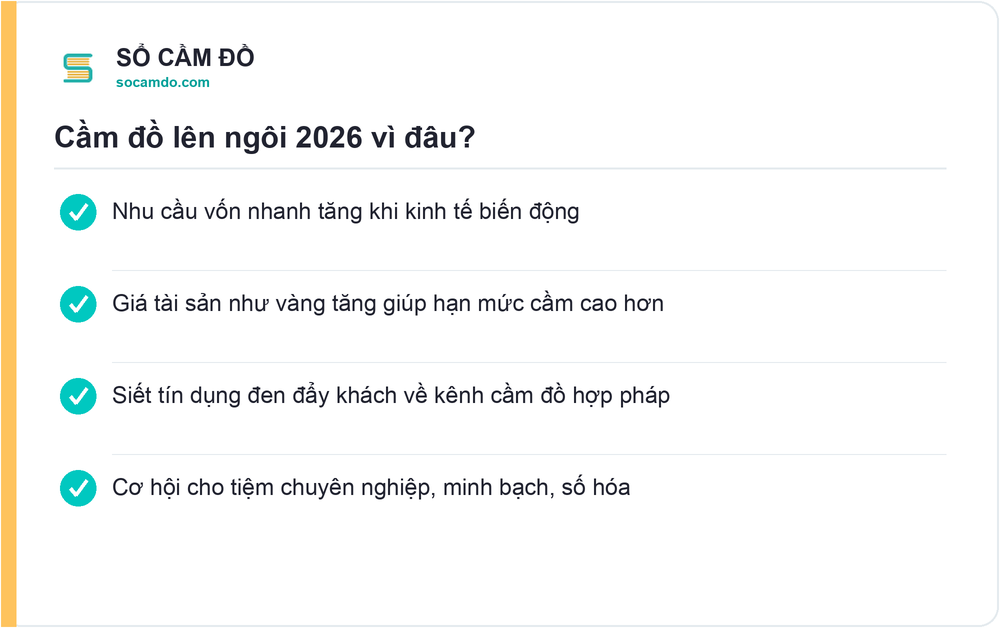 Cầm đồ lên ngôi 2026 vì đâu? - Sổ Cầm Đồ