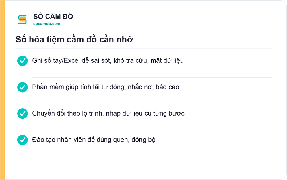 Số hóa tiệm cầm đồ cần nhớ - Sổ Cầm Đồ